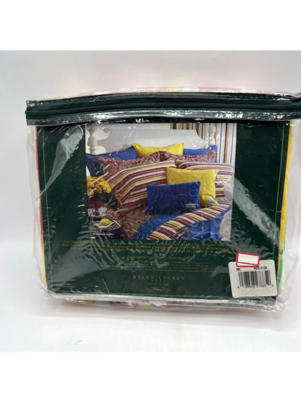 Ralph Lauren Full Queen Comforter Cover Beachside Preppy Stripe Colorful USA